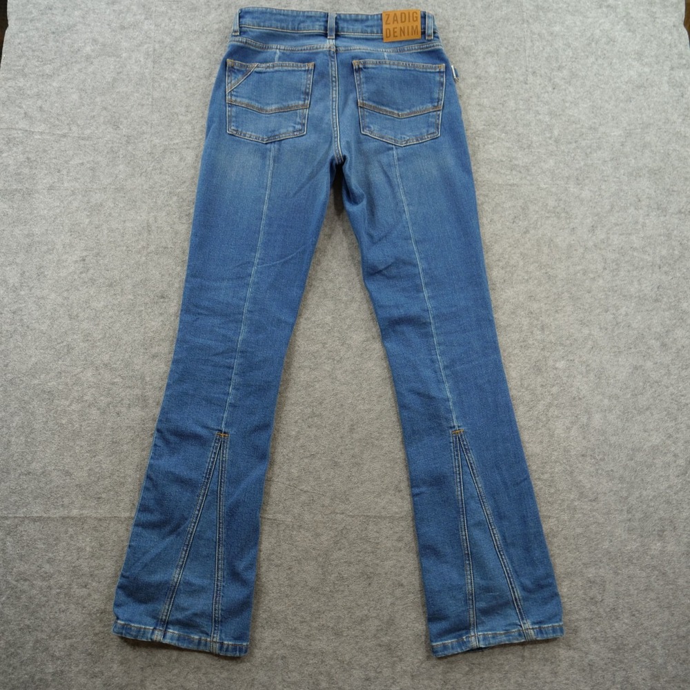 Zadig & Voltaire Jeans Womens 26 Blue Eclipse Slim Straight Mid Rise Denim - Picture 2 of 12